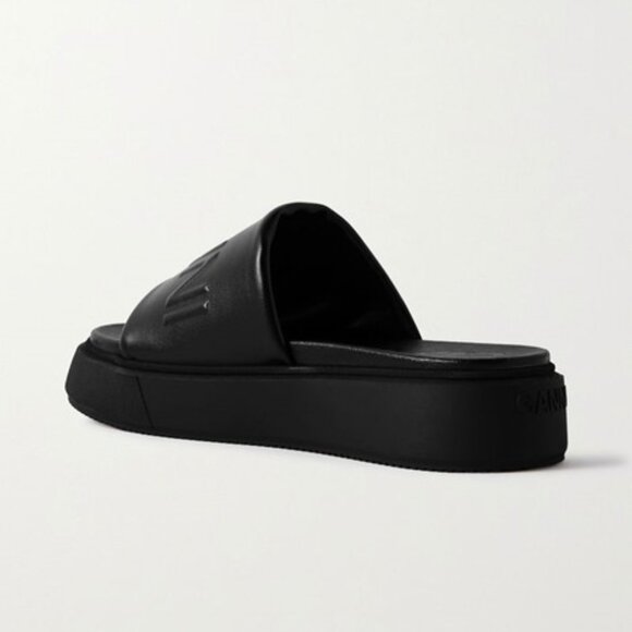 Logo-Embossed Vegan Leather Platform Slides - Picture 12 of 13